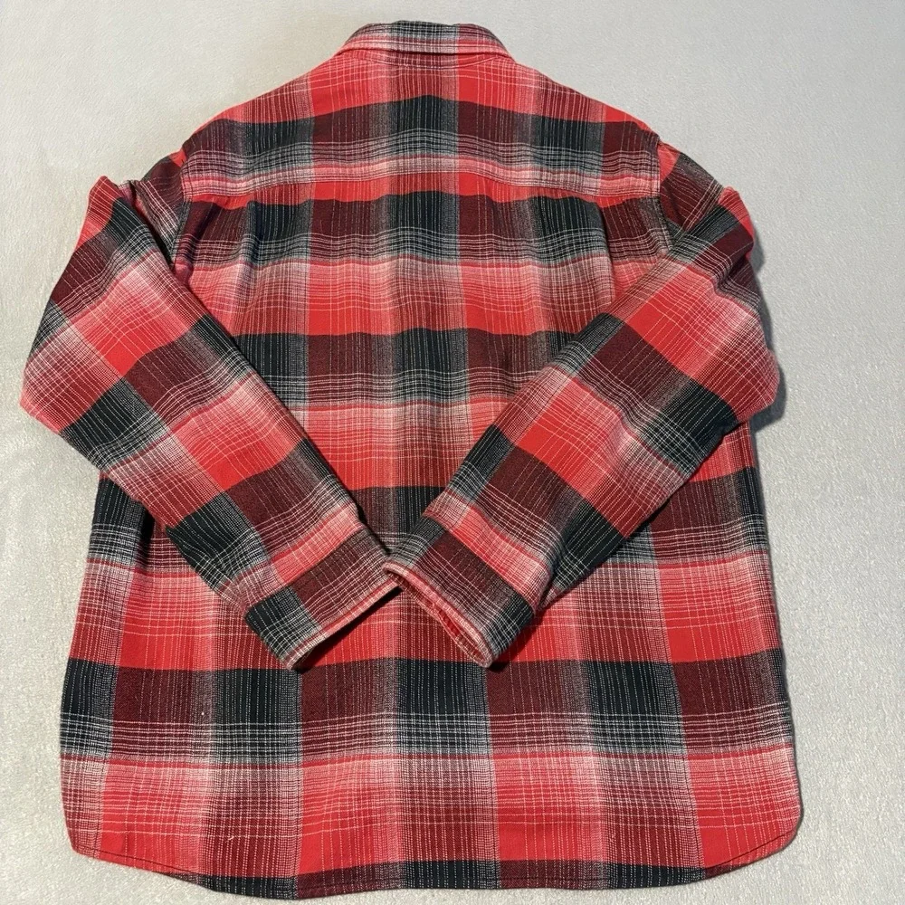 North Face Flannel Shirt Mens L Red Black Plaid Long Sleeve Soft Hiking NF0A3YRX